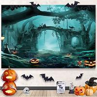 halloween decoraties hangend tapijt jack o lantaarn pompoenen kunst aan de muur groot tapijt muurschildering decor foto achtergrond deken gordijn thuis slaapkamer woonkamer decoratie griezelig bos Lightinthebox