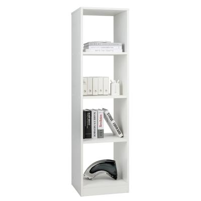 Plank met 4 Vakken Boekenkast Hout 38 x 142 x 33 cm Staand Rek Opbergrek voor Werkkamer Woonkamer Wit