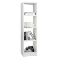 Plank met 4 Vakken Boekenkast Hout 38 x 142 x 33 cm Staand Rek Opbergrek voor Werkkamer Woonkamer Wit