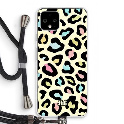 Leopard pattern: Pixel 4 Transparant Hoesje met koord