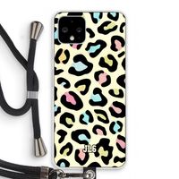 Leopard pattern: Pixel 4 Transparant Hoesje met koord