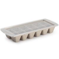 Plasticforte IJsblokjesvorm met afsluitdeksel - taupe - 1x - 12 blokjes Plasticforte IJsblokjesvorm met afsluitdeksel - taupe - 1x - 12 blokjes