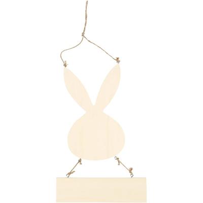 Creativ Company Konijn met bord, h: 29,5 cm, b: 19,2 cm, 1 stuk