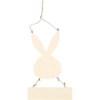 Creativ Company Konijn met bord, h: 29,5 cm, b: 19,2 cm, 1 stuk