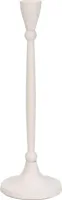 Kandelaar metaal rond 9x28.5cm wit