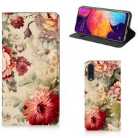 Smart Cover voor Samsung Galaxy A50 Bloemen - thumbnail