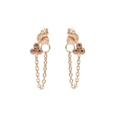 Karma Oorbellen Chain Triple Dots Rosé