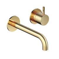 Hotbath Cobber inbouw wastafelmengkraan met 25 cm uitloop gepolijst messing PVD CB005EXT25NBP / HBCB005 Hotbath Cobber inbouw wastafelmengkraan met 25 cm uitloop gepolijst messing PVD CB005EXT25NBP / HBCB005