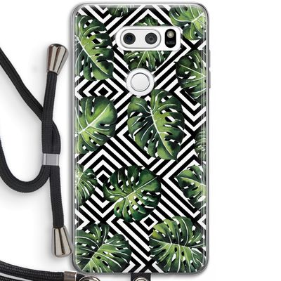 Geometrische jungle: LG V30 Transparant Hoesje met koord