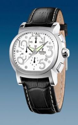Horlogeband Festina F16125-G / F16892 Leder Zwart 23mm