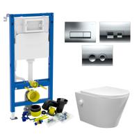 Geberit up100 Toiletset Bidesta | Rimless | Met Bidetkraan | Glans Wit | Delta Drukplaat