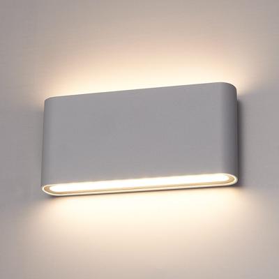 Dallas M LED Wandlamp Grijs - 12W 660 lumen - IP54 Waterdicht - 3000K Warm Wit - Dimbaar - Binnen en buiten - Up & Down light - Modern