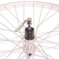Roland achterwiel 28 uitval cass 8v alu as26 zilver zink spk