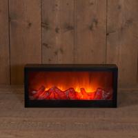 B.o.t. haard zwart 45x20x10cm 3x c b.o. met timer - Annas collection
