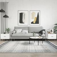 Salontafels 2 st 50x50x40 cm bewerkt hout wit - thumbnail