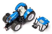 Siku New Holland T7.315 HD speelgoedtractor 1:32 metaal/kunststof blauw incl. frontgewicht motorkap kan worden geopend met trekhaak - thumbnail