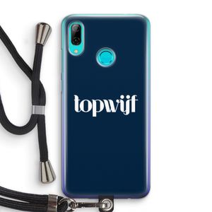 Topwijf Navy: Huawei P Smart (2019) Transparant Hoesje met koord