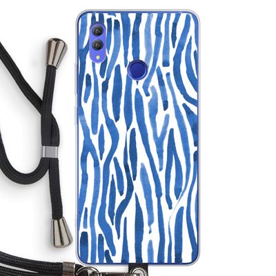 Blauwe nerven: Honor Note 10 Transparant Hoesje met koord