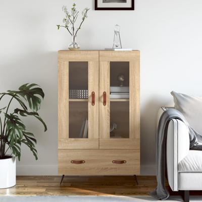 Hoge kast 69,5x31x115 cm bewerkt hout sonoma eikenkleurig