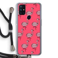 Flamingo: OnePlus Nord N10 5G Transparant Hoesje met koord