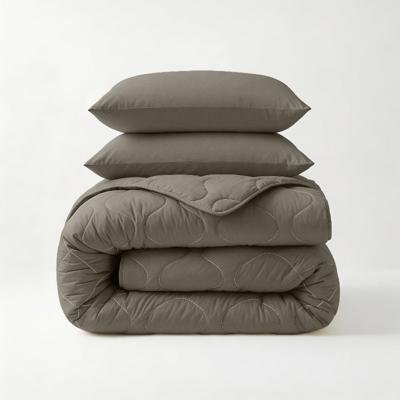 Wasbaar Lazy Dekbed Zonder Overtrek - Zonder Overtrek - Kaki - Dekbed-Discounter.nl