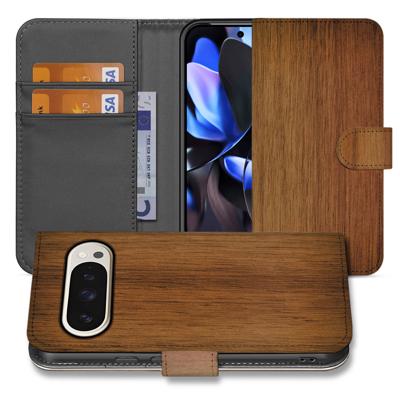 Donker Hout Google Pixel 10 Pro | Book Case | Portemonnee hoesje