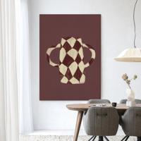 Urban Cotton Wandkleed 'Vivid Vase 07' 80 x 110cm in Frame - black