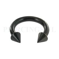 Circulair barbell zwart 2.5 mm spike
