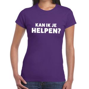 Kan ik je helpen beurs/evenementen t-shirt paars dames