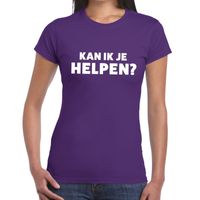 Kan ik je helpen beurs/evenementen t-shirt paars dames - thumbnail