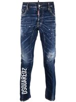 DSQUARED2 jean fuselé à logo imprimé - Bleu