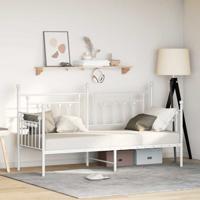Bedframe voor een daybed met hoofdeinde Wit 80 x 200 cm Staal