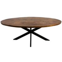 Ovale eettafel Melbourne - 180x100x76 - Naturel - mangohout/ijzer