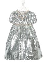 Dolce & Gabbana Kids robe évasée brodée de sequins - Argent - thumbnail