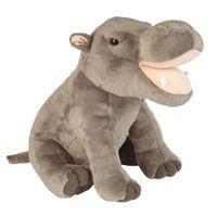 Pluche grijze nijlpaard knuffel 30 cm speelgoed - thumbnail
