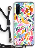 Watercolor Brushstrokes: OnePlus Nord CE 5G Transparant Hoesje met koord