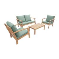 sweeek - Houten loungeset, 4 zitplaatsen