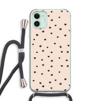 Kleine kattenkopjes: iPhone 11 Transparant Hoesje met koord