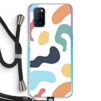 Memphis Shapes Blue: Oppo A92 Transparant Hoesje met koord