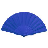 Handwaaier/spaanse waaier - blauw - RPET polyester - 41 x 23 cm - verkoeling/zomer