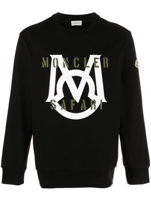 Moncler sweat en coton à logo imprimé - Noir