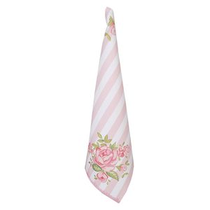 Clayre & Eef Theedoek 50x70 cm Roze Katoen Rozen Roze