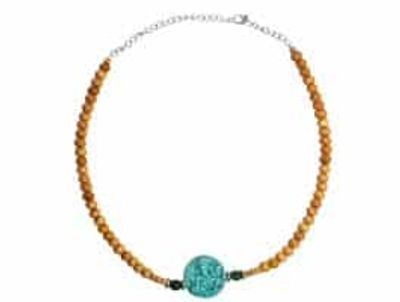 Sandalwood Verstelbare Ketting - Turquoise Saraswati