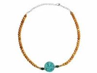 Sandalwood Verstelbare Ketting - Turquoise Saraswati