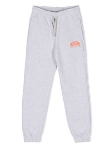 MSGM Kids pantalon de jogging en coton à logo imprimé - Gris