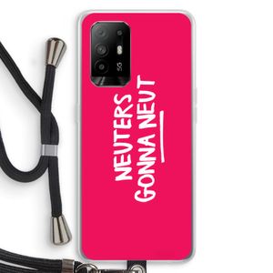Neuters (roze): Oppo A94 5G Transparant Hoesje met koord