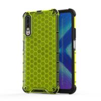 Voor Huawei Honor 9X honingraat schokbestendig PC + TPU beschermhoes (groen)