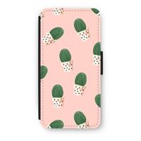 Cactusprint roze: iPhone 8 Flip Hoesje - thumbnail