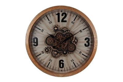 Radarklok Kane naturel/zwart hout/glas