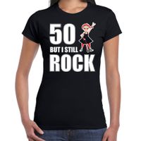 Verjaardag cadeau t-shirt Sarah 50 but I still rock zwart voor dames